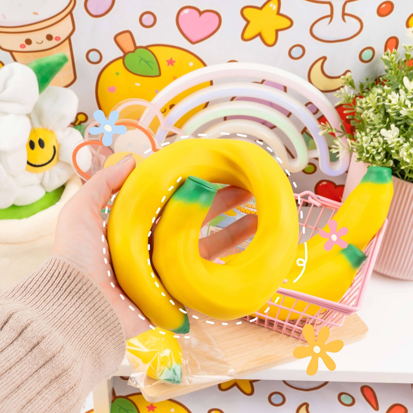 Kawaii Vegetable Market Crazy Banana Sensory Sand Toy