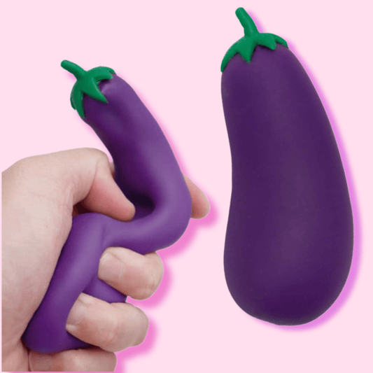 Kawaii Vegetable Market Eggplant Stretch Pull Kinetic Sand Filled Soft Sensory Squishy Toy