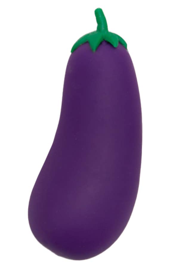 Kawaii Vegetable Market Eggplant Stretch Pull Kinetic Sand Filled Soft Sensory Squishy Toy