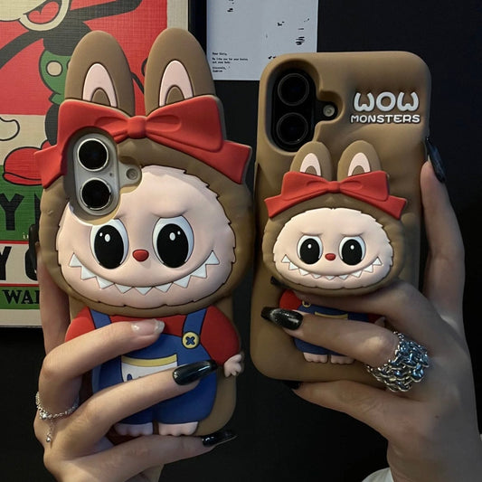 Labubu Bowknot Silicone iPhone Case