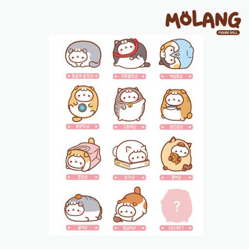 Molang Lazy Cat Costume Figure Blind Box Random Toy Vol.5