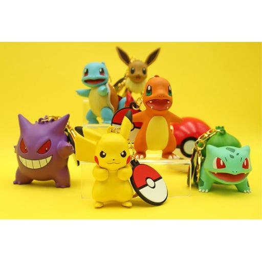 Pokémon Figure Keychain – Pikachu, Eevee, Squirtle