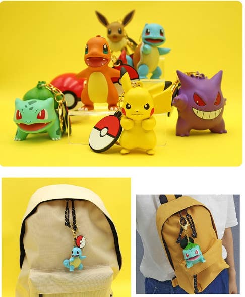 Pokémon Figure Keychain – Pikachu, Eevee, Squirtle