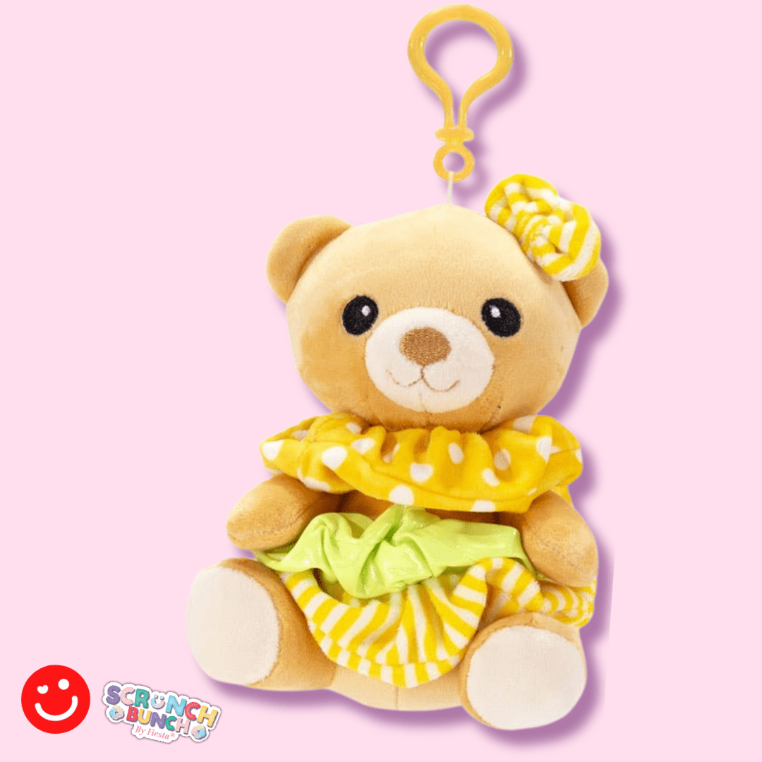 Scrunch Bunch Betsy Bear Scrunchy Keychain Plush