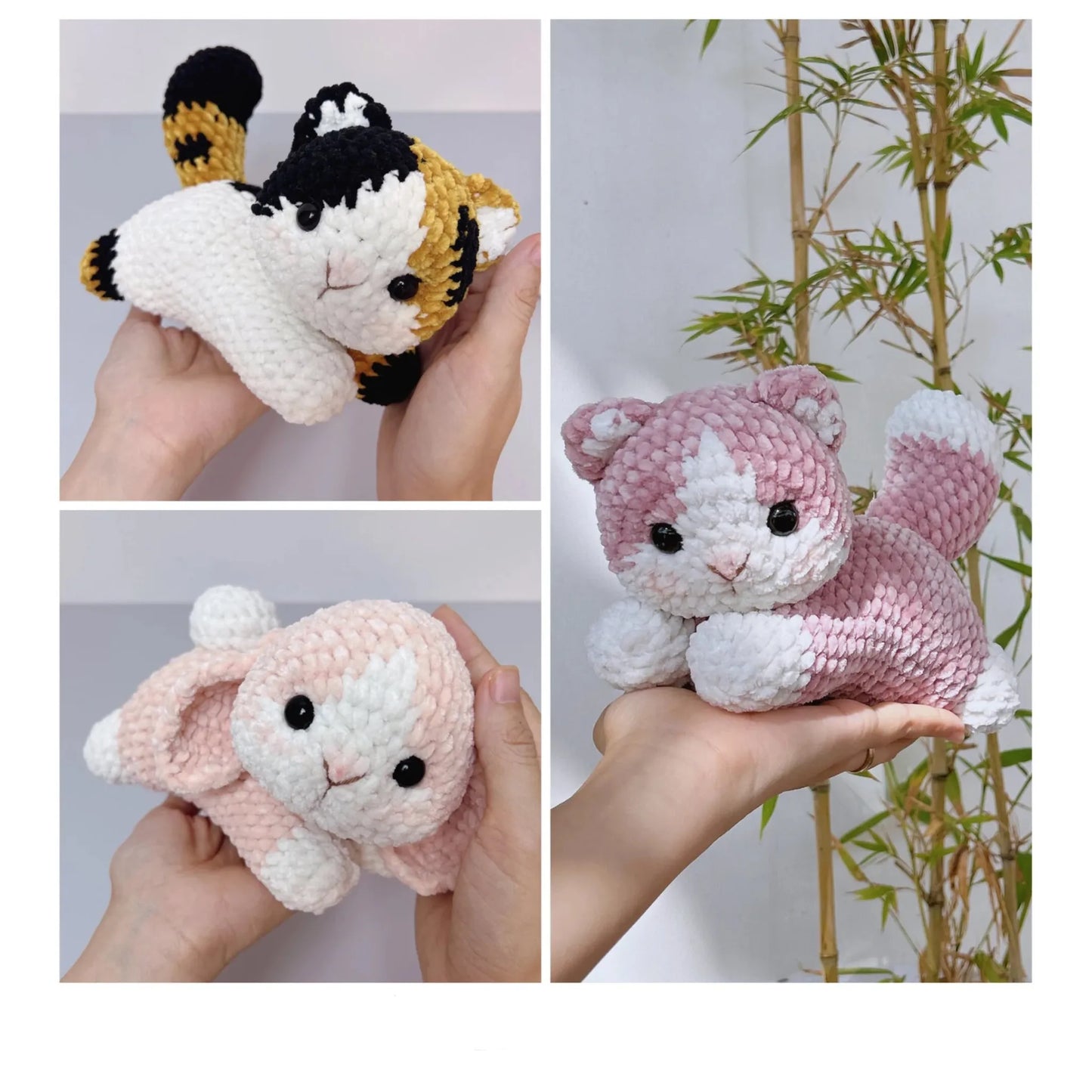 Crochet Cat & Bunny Pattern Bundle (3-in-1) – Sweetie Fluffy & Calico Bunny PDF Tutorial